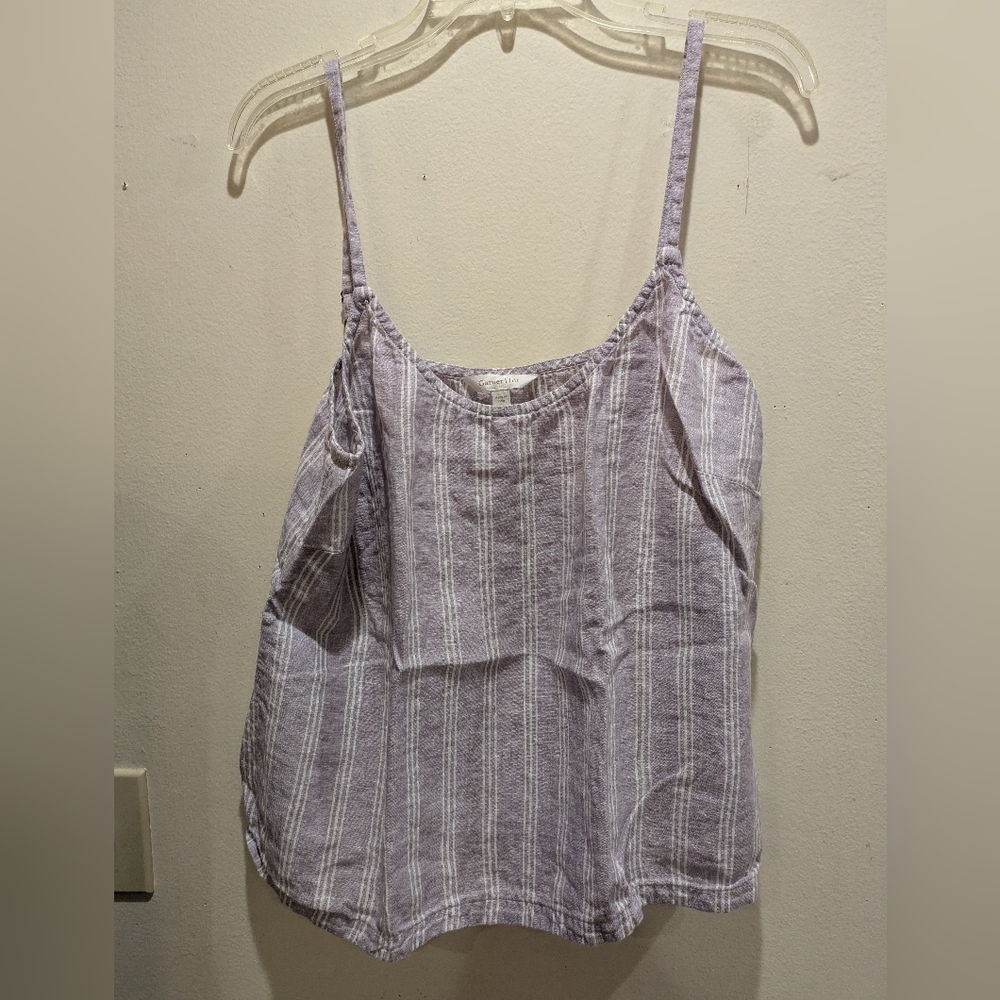 Garnet Hill Lavender Striped Camisole Size Large